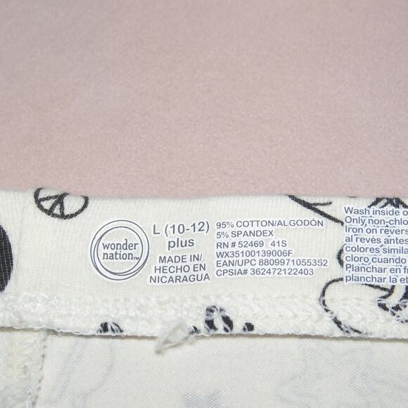 Wonder Nation White Doodle Print Girls Casual Leggings - Picture 5 of 6